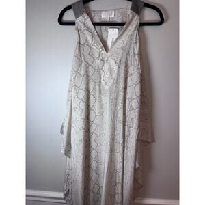 Alexis Long Sleeveless Snakeskin Printed Maxi Dress With Cape XS Flowy EUC